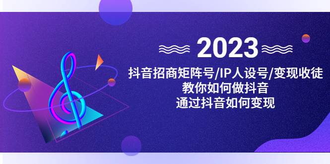 抖音/招商/矩阵号＋IP人设/号+变现/收徒，教你如何做抖音，通过抖音赚钱