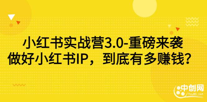 小红书实战营3.0-重磅来袭：做好小红书IP，到底有多赚钱？（价值7999元）