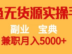 副业宝典，兼职月入5000+，闲鱼无货源实操手册【揭秘】