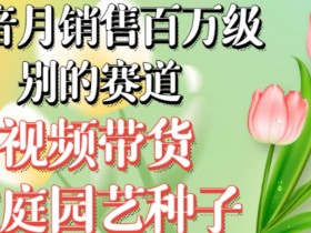 抖音月销售百万级别的赛道，视频带货家庭园艺种子，无需实拍小白可做