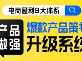 电商盈利8大体系 ·产品做强​爆款产品策划系统升级线上课，全盘布局更能实现利润突破