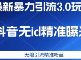 最新暴力引流3.0版本，抖音无id暴力引流各行业精准用户