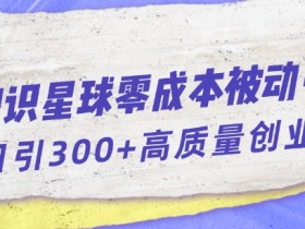 知识星球零成本被动引流创业粉一天300+【揭秘】