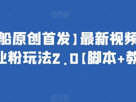 【项目船原创首发】最新视频号引流创业粉玩法2.0【智能托管+教程】