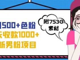 一天收款1000+元，最新男粉不封号项目，拒绝大尺度，全新的变现方法【揭秘】