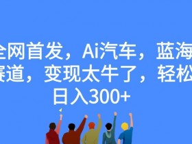 全网首发，Ai汽车，蓝海赛道，变现太牛了，轻松日入300+【揭秘】