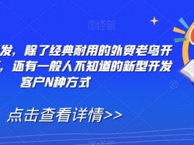 外贸精准开发，除了经典耐用的外贸老鸟开发客户技巧，还有一般人不知道的新型开发客户N种方式
