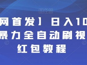 【全网首发】日入100＋快手暴力全自动刷视频撸红包教程