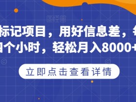 取消号码标记项目，用好信息差，每天花三四个小时，轻松月入8000+【揭秘】
