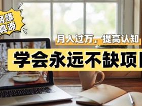 网赚真谛，学会就可以永远不缺项目，轻松月入过万，提高小白认知！