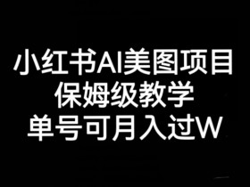 小红书AI美图项目，保姆级教学，单号即可月入过万