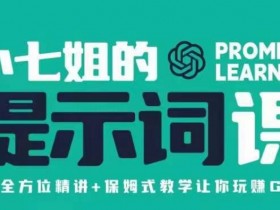 小七姐的提示词视频课（双证），9节全方位精讲+保姆式教学让你玩赚GPT
