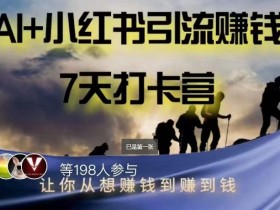 AI+小红书暴力变现打卡营，让你从想赚钱到赚到钱