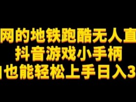 地铁跑酷无人直播推广抖音游戏小手柄小白也能轻松上手日入300+