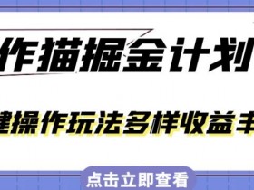 外面卖980的创作猫掘金计划，一键操作玩法多样收益丰富，小白三天上手【揭秘】