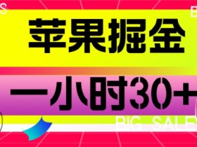 苹果掘金项目，一小时30+【揭秘】