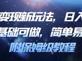 暴力变现新玩法，日入1000＋，0基础可做，简单易上手，附保姆级教程【揭秘】