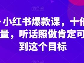 李鲆·小红书爆款课，十倍提升阅读量，听话照做肯定可以达到这个目标