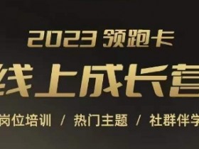 2023领跑卡线上成长营，淘宝运营各岗位培训，直通车、万相台、引力魔方、引流等，帮助突破成长瓶颈