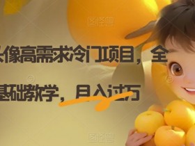Ai定制头像高需求冷门项目，全程0基础教学，月入过万【揭秘】