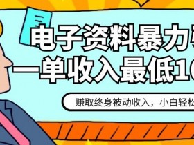 电子资料暴力引流，一单最低10美金，赚取终身被动收入，保姆级教程【揭秘】