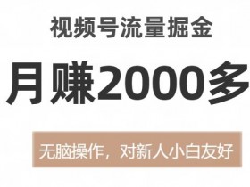 视频号流量掘金，无脑操作，对新人小白友好，月赚2000多【揭秘】