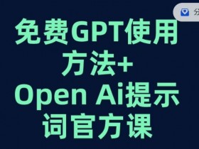 免费GPT+OPEN AI提示词官方课