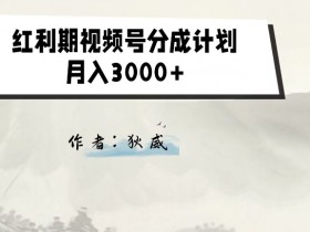 外面收费1980的红利期视频号分成计划2.0版本教学【揭秘】