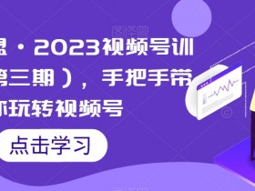 狼团联盟·2023视频号训练营（第三期），手把手带你玩转视频号