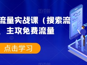 淘系爆款流量实战课（搜索流量），主攻免费流量