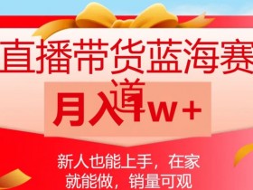直播带货蓝海赛道，新人也能上手，在家就能做，销量可观，月入1w【揭秘】