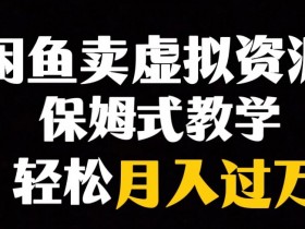 闲鱼小众暴利赛道，靠卖虚拟资源实现月入过万，谁做谁赚钱