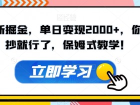 超级拉新掘金，单日变现2000+，你来直接抄就行了，保姆式教学！【揭秘】