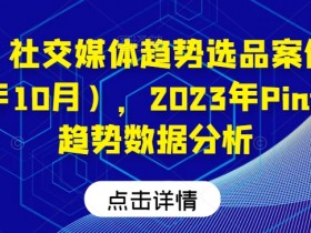 阿甘·社交媒体趋势选品案例（更新23年10月），2023年Pinterest趋势数据分析