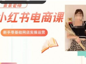 景景小红书电商新手实操课程，新手零基础网店实操运营