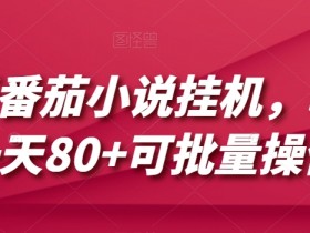 最新番茄小说自动运行，单机一天80+可批量操作【揭秘】