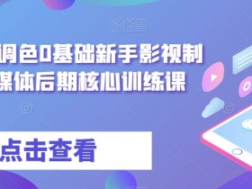 从剪辑到调色0基础新手影视制作，自媒体后期核心训练课