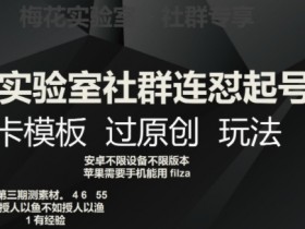 梅花实验室社群连怼起号玩法，卡模板过原创玩法【揭秘】