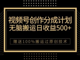 视频号分成计划与私域双重变现，纯搬运无技术，日入3~5位数【揭秘】