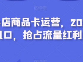 抖音小店商品卡运营，2023流量风口，抢占流量红利！