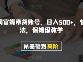 剪辑新闻官媒带货账号，日入500+，快速爆单法，保姆级教学【揭秘】