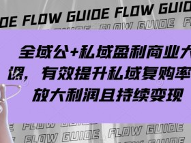 全域公+私域盈利商业大课，有效提升私域复购率，放大利润且持续变现