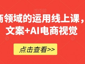 AI在电商领域的运用线上课，​AI电商文案+AI电商视觉