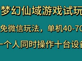 梦幻仙域游戏试玩，免微信玩法，单机40-70，一个人同时操作十台设备【揭秘】