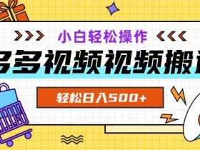 多多视频项目新手小白操作，轻松日入500+【揭秘】