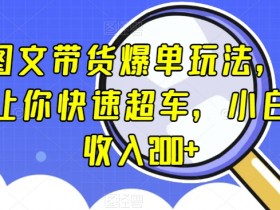 抖音图文带货爆单玩法，3步流程，让你快速超车，小白当天收入200+【揭秘】