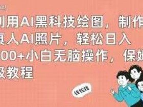 利用AI黑科技绘图，制作真人AI照片，轻松日入600+小白无脑操作，保姆级教程【揭秘】