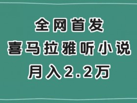 全网首发，喜马拉雅自动运行听小说月入2万＋【揭秘】