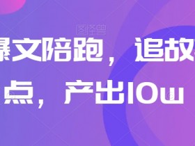 高阶爆文陪跑，追故事+热点，产出10w+