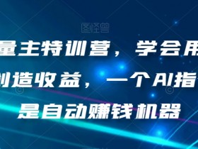 AI流量主特训营，学会用chatgpt创造收益，一个AI指令就是自动赚钱机器